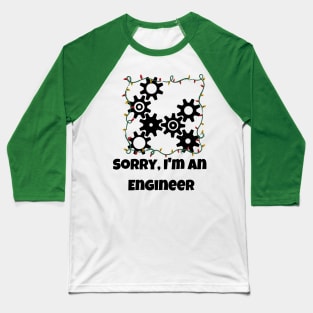 Engineer Christmas Lights Baseball T-Shirt